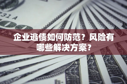 武汉企业逃债如何防范？风险有哪些解决方案？
