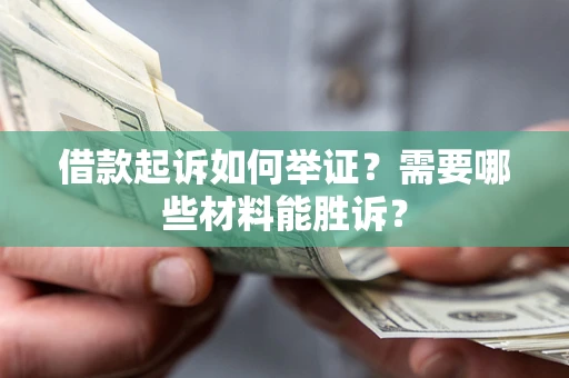 武汉借款起诉如何举证？需要哪些材料能胜诉？