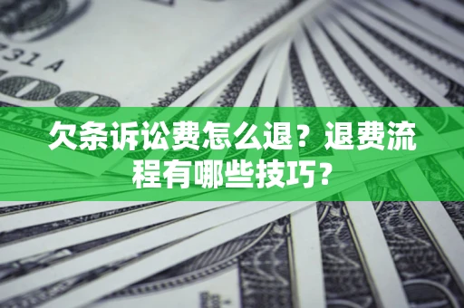 武汉欠条诉讼费怎么退？退费流程有哪些技巧？