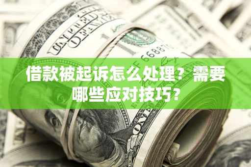 武汉借款被起诉怎么处理？需要哪些应对技巧？