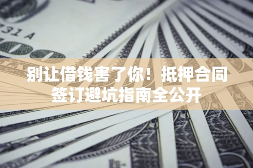 武汉别让借钱害了你！抵押合同签订避坑指南全公开